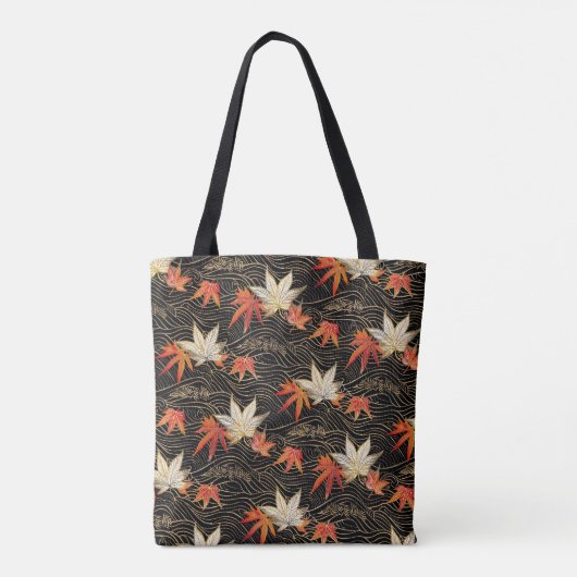Japans Chiyogami Maple Leaf Patroon Tote Bag (Achterkant)