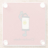 Japans Chochin lantaarn spook: Cartoon Yokai Glazen Onderzetter (Achterkant)