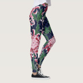 Japans chrysant pioenrozen patroon leggings (Rechts)