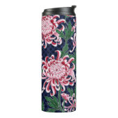 Japans chrysant pioenrozen patroon thermosbeker (Gedraaid links)