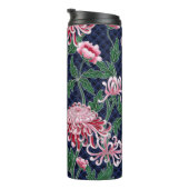 Japans chrysant pioenrozen patroon thermosbeker (Geroteerd rechts)