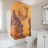 Japans chrysant: Waterverf naadloos patroon Douchegordijn (In situ)