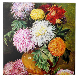 Japans Chrysanthemum, beroemd schilderij, Tegeltje