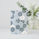  Japans Chrysanthemum Blue en White Briefkaart (Staand voorkant)