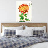 Japans Chrysanthemum. Geel en Oranje Canvas Afdruk (Insitu (Slaapkamer))