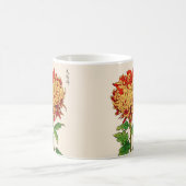 Japans Chrysanthemum. Goud en Sinaasappel Koffiemok (Center)