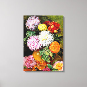 Japans Chrysanthemum, kunstschilderij Canvas Afdruk