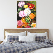 Japans Chrysanthemum, kunstschilderij Canvas Afdruk (Insitu (Slaapkamer))