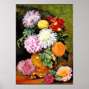 Japans Chrysanthemum, kunstschilderij Poster