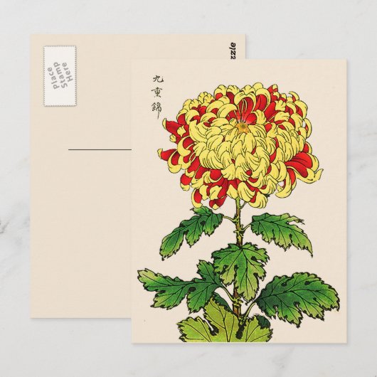 Japans Chrysanthemum. Mustard Yellow Briefkaart (Voorkant / Achterkant)