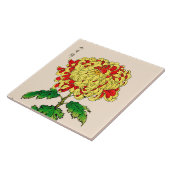 Japans Chrysanthemum. Mustard Yellow Tegeltje (Zijkant)