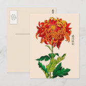 Japans Chrysanthemum. Rust en Sinaasappel Briefkaart (Voorkant / Achterkant)