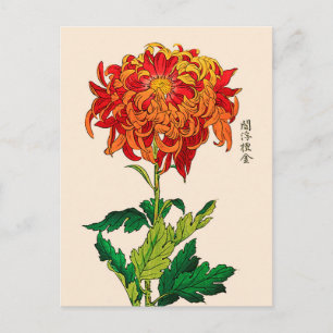 Japans Chrysanthemum. Rust en Sinaasappel Briefkaart
