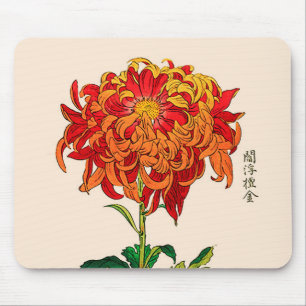 Japans Chrysanthemum. Rust en Sinaasappel Muismat