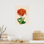 Japans Chrysanthemum. Rust en Sinaasappel Poster (Keuken)