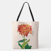  Japans Chrysanthemum. Rust en Sinaasappel Tote Bag (Achterkant)