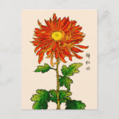 Japans Chrysanthemum. Sinaasappel en goud Briefkaart (Voorkant)