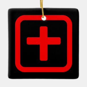 Japans cijfer tien 十 【Ju】 Kanji Keramisch Ornament