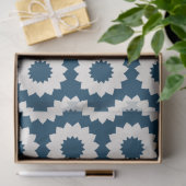 Japans cirkelbloemontwerp in blauw en wit tissuepapier (Geschenk)