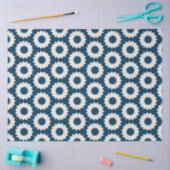 Japans cirkelbloemontwerp in blauw en wit tissuepapier (Craft)