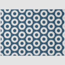 Japans cirkelbloemontwerp in blauw en wit