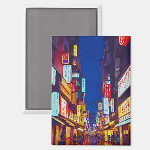 Japans City Street 's nachts Magneet