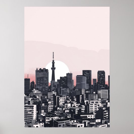 Japans Cityscape Poster 90s Pop Art Prin (Voorkant)