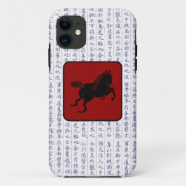 Japans Clan Kamon Kanji Script Paard iPhone 11 Hoesje