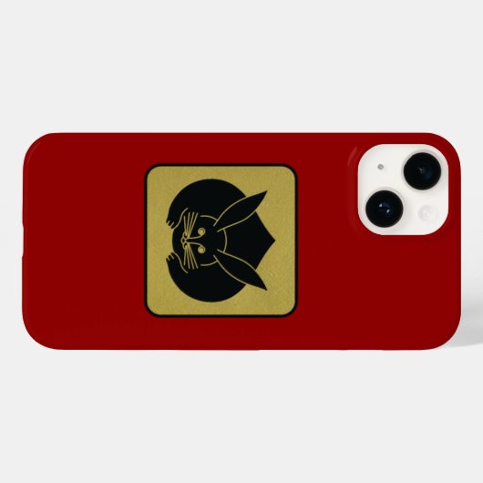 Japans Clan Kamon Rood Laquer en Goud Konijn Case-Mate iPhone Case (Achterkant (horizontaal))