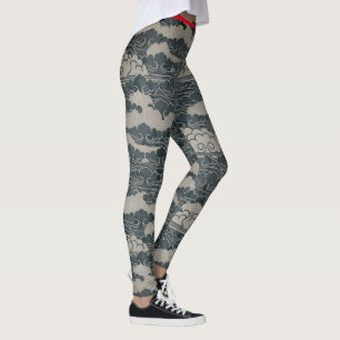 JAPANS CLOUD PATROON MET HUMMINGBIRD LEGGINGS