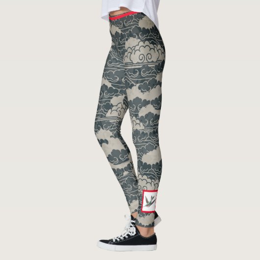 JAPANS CLOUD PATROON MET HUMMINGBIRD LEGGINGS (Links)