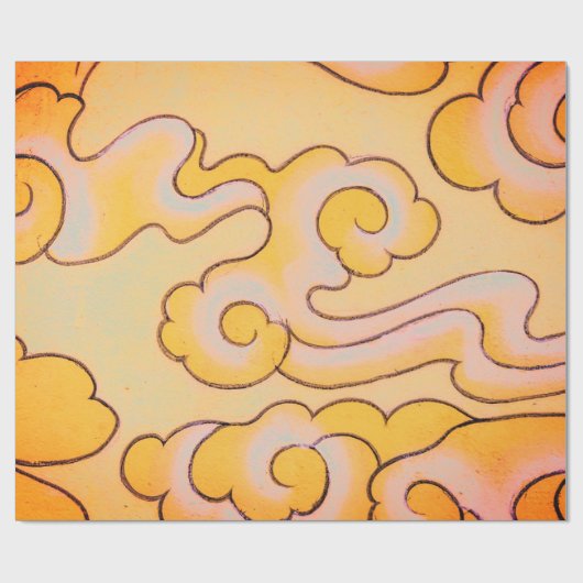 JAPANS CLOUD PATROON, verpakt in ORANJE papier (Vlak)