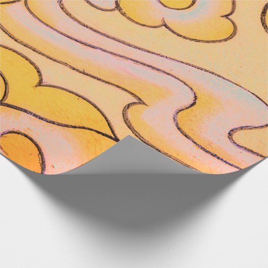 JAPANS CLOUD PATROON, verpakt in ORANJE papier (Hoek)