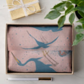 JAPANS CRANE Tissue Paper BLUE AND PINK Tissuepapier (Geschenk)
