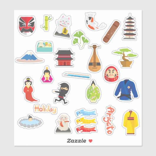 Japans Cultuur Iconen Sticker Blad (Vel)