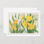 japans daffodil houtblok print briefkaart (Voorkant / Achterkant)
