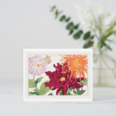 Japans Dahlia Woodblock Print Briefkaart (Staand voorkant)