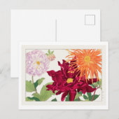 Japans Dahlia Woodblock Print Briefkaart (Voorkant / Achterkant)