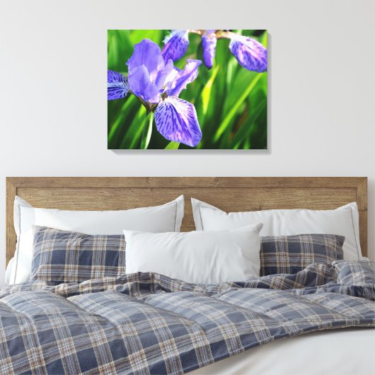 Japans Dak Iris Verpakt Canvas (Insitu (Slaapkamer))