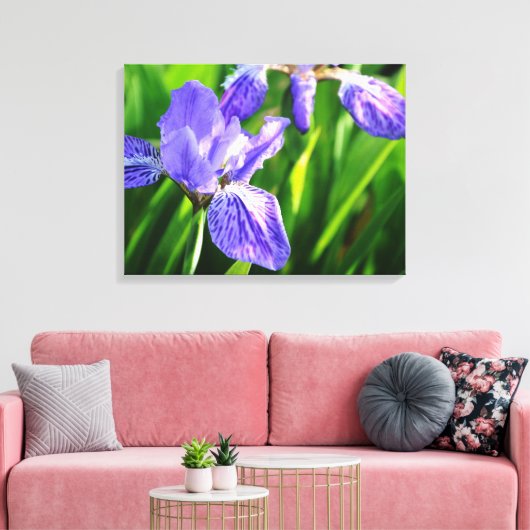 Japans Dak Iris Verpakt Canvas (Insitu (Woonkamer))