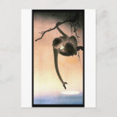 Japans dangling Monkey Woodblock Art Ukiyo-E Briefkaart (Voorkant)
