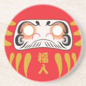 Japans daruma (geen ogen) zandsteen onderzetter (Voorkant)