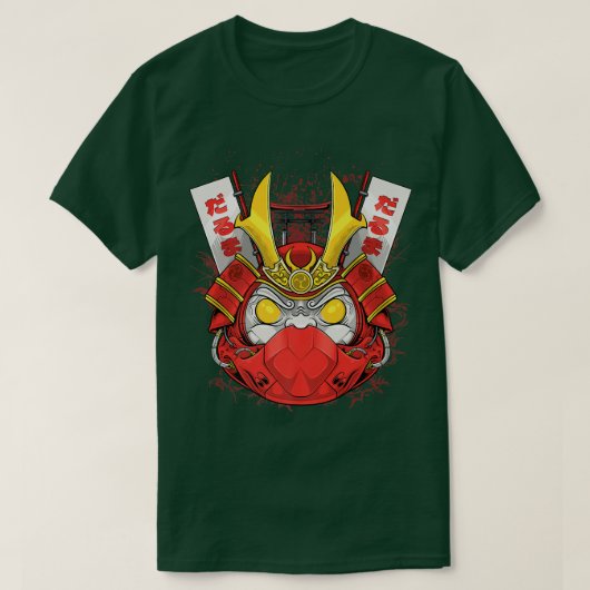 Japans Daruma Lucky charm Samurai T-shirt (Design voorkant)