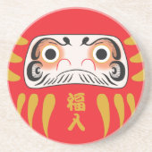 Japans daruma (twee ogen) zandsteen onderzetter (Voorkant)