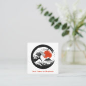 Japans De Grote Golf, Mount Fuji, Sakura Vierkante Visitekaartje (Staand voorkant)