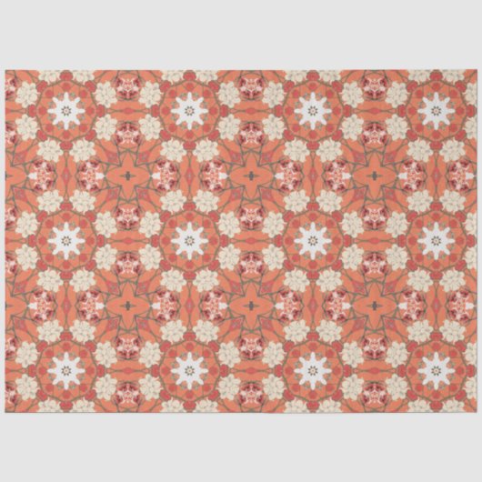 Japans design in rood en sinaasappel tissuepapier (Voorkant)