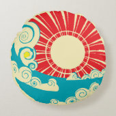 Japans design Japanse stijl Rond Kussen (Voorkant)