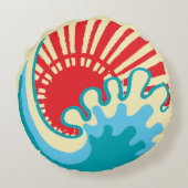 Japans design Japanse stijl Rond Kussen (Achterkant)