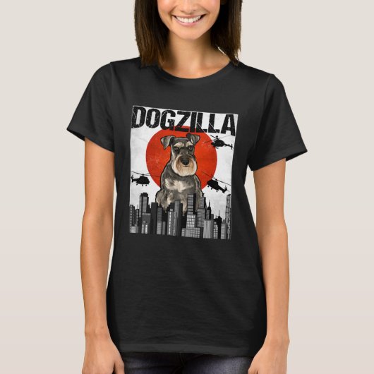  Japans Dogzilla Miniatuur Schnauzer T-shirt (Voorkant)