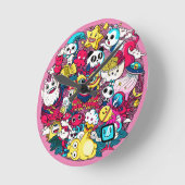 Japans Doodle Art Ronde Klok (Hoek)